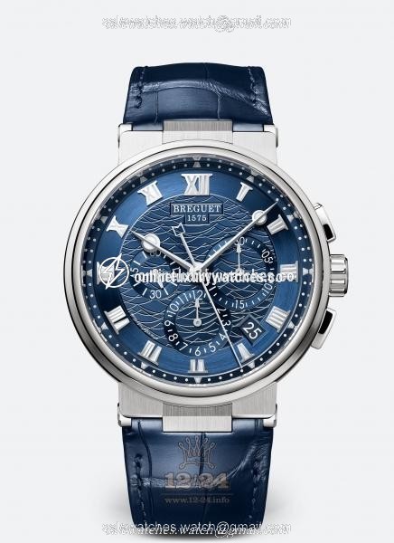 Breguet Marine Watch 5527BB/Y2/9WV 42 mm White gold Case Dark blue Dial