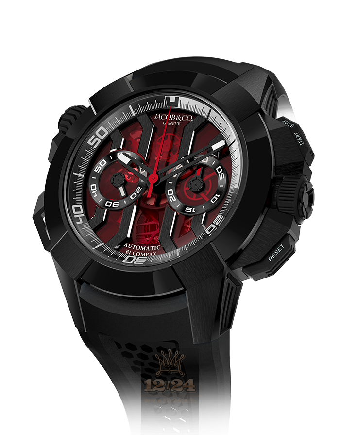 Jacob & Co Gents Collection Watch EC311.21.SB.RB.A 47 mm Titanium DLC coating Case Red Dial
