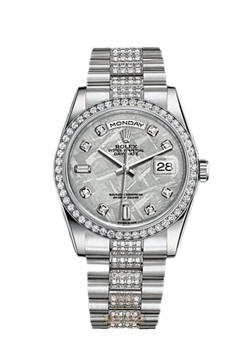 Rolex Day-Date Watch 118346-0092 36 mm Platinum Case Gray Dial