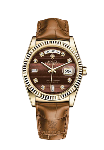 Rolex Day-Date Watch 118138-0127 36 mm Yellow gold Case Red Brown (chocolate) Dial
