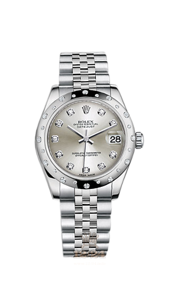 Rolex Lady-Datejust Watch 178344-0060 31 mm Steel / White gold Case Silver Dial