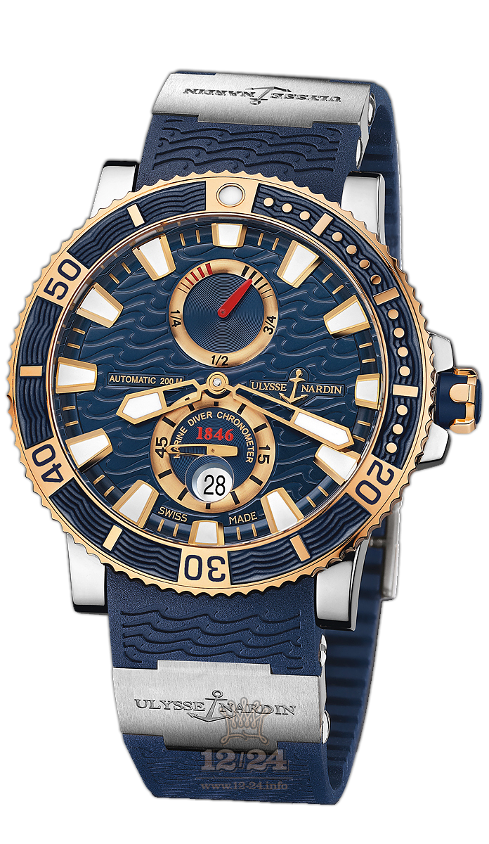 Ulysse Nardin Marine Watch 265-90-3T/93 45 mm Yellow gold Titanium Case Blue Dial