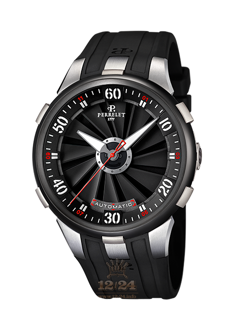 Perrelet Turbine Watch A1050/1 48 mm Stainless steel Titanium PVD coating Case Black Dial