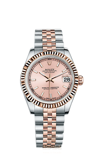 Rolex Lady-Datejust Watch 178271-0005 31 mm Steel / Pink gold Case Pink Dial