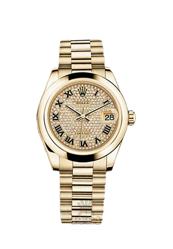 Rolex Datejust Watch 178248-0091 31 mm Yellow gold Case Silver Golden Dial