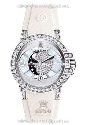 Harry Winston The Ocean Collection Watch OCEQMP36WW003 36 mm White gold Case Silver Dial