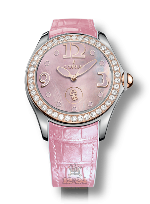 Corum Bubble Watch L295/03051 42 mm Steel / Pink gold Case Pink Dial