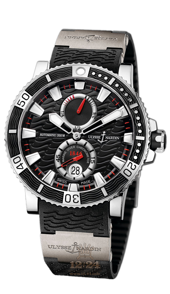 Ulysse Nardin Marine Watch 263-90-3/72 45 mm Stainless steel Titanium Case Black Dial