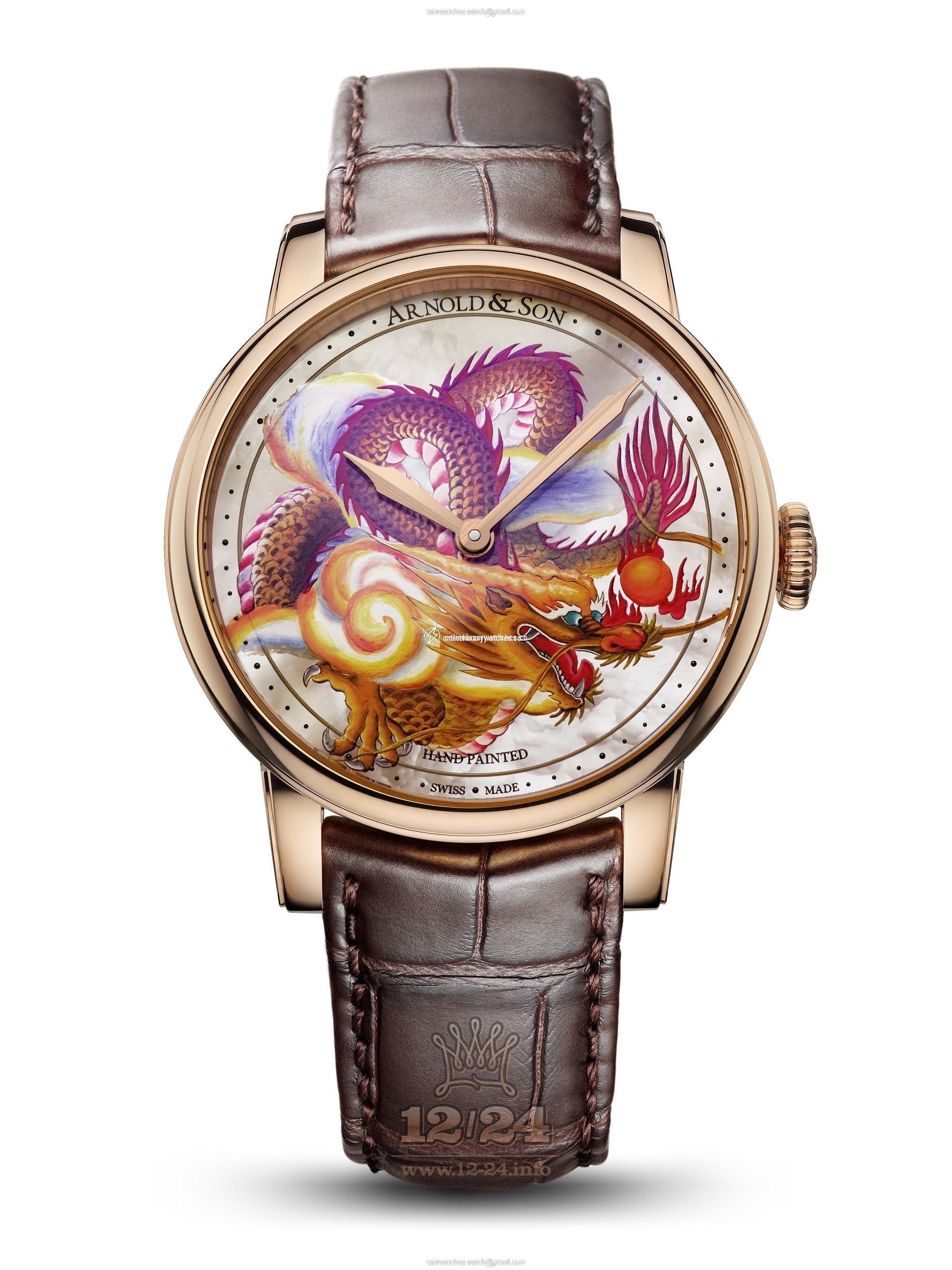 Arnold Son Royal Collection Watch 1LCAP.M01A.C110A Pink gold Case White Painted Dial