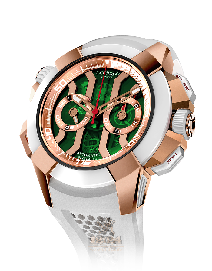 Jacob & Co Gents Collection Watch EC312.42.PB.GN.A 47 mm Pink gold Case Green Dial
