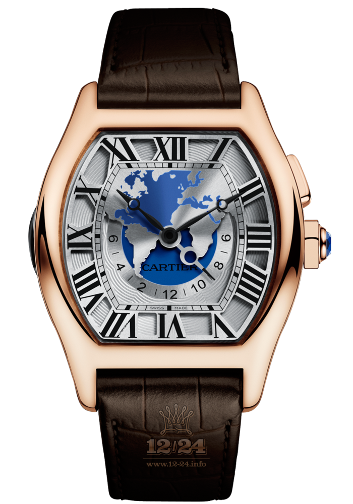 Cartier Tortue Watch W1580049 51 mm Pink gold Case White Silver Dial