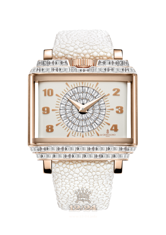 de Grisogono New Retro Women Watch NRW-S24/D Pink gold Case Silver Beige Dial