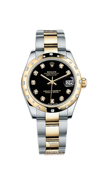 Rolex Lady-Datejust Watch 178343-0039 31 mm Steel / Yellow gold Case Black Dial
