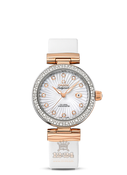 Omega Ladymatic Watch 425.27.34.20.55.001 34 mm Steel / Pink gold Case White Dial