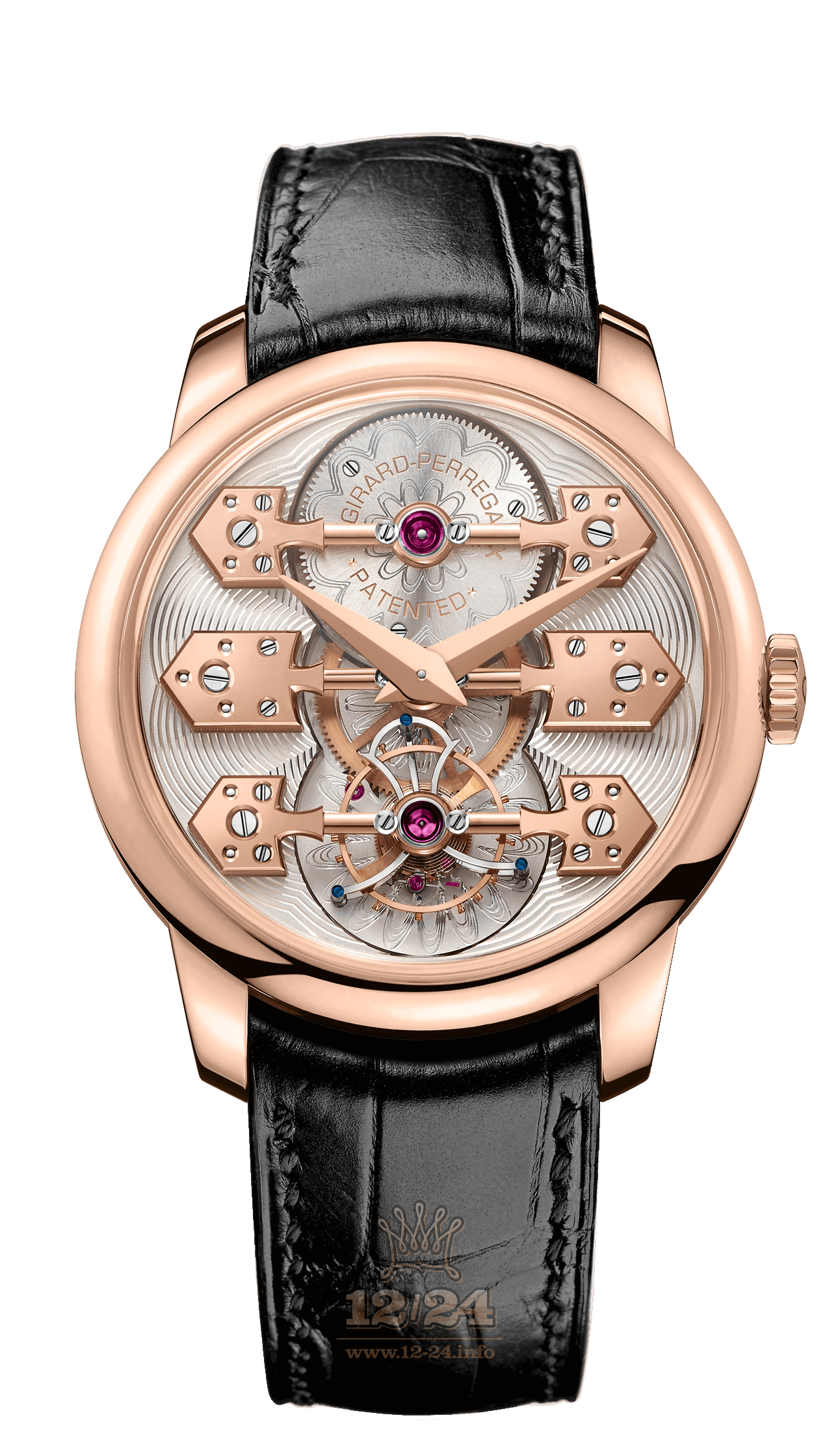 Girard Perregaux Bridges Watch 99275-52-000-BA6E 44 mm Pink gold Case Silver Dial