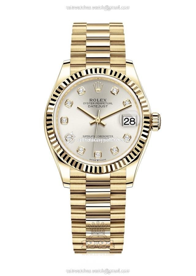 Rolex Datejust Watch 278278-0034 31 mm Yellow gold Case Silver Dial