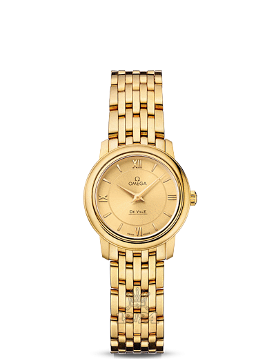 Omega Prestige Watch 424.50.24.60.08.001 24 mm Yellow gold Case Golden Dial