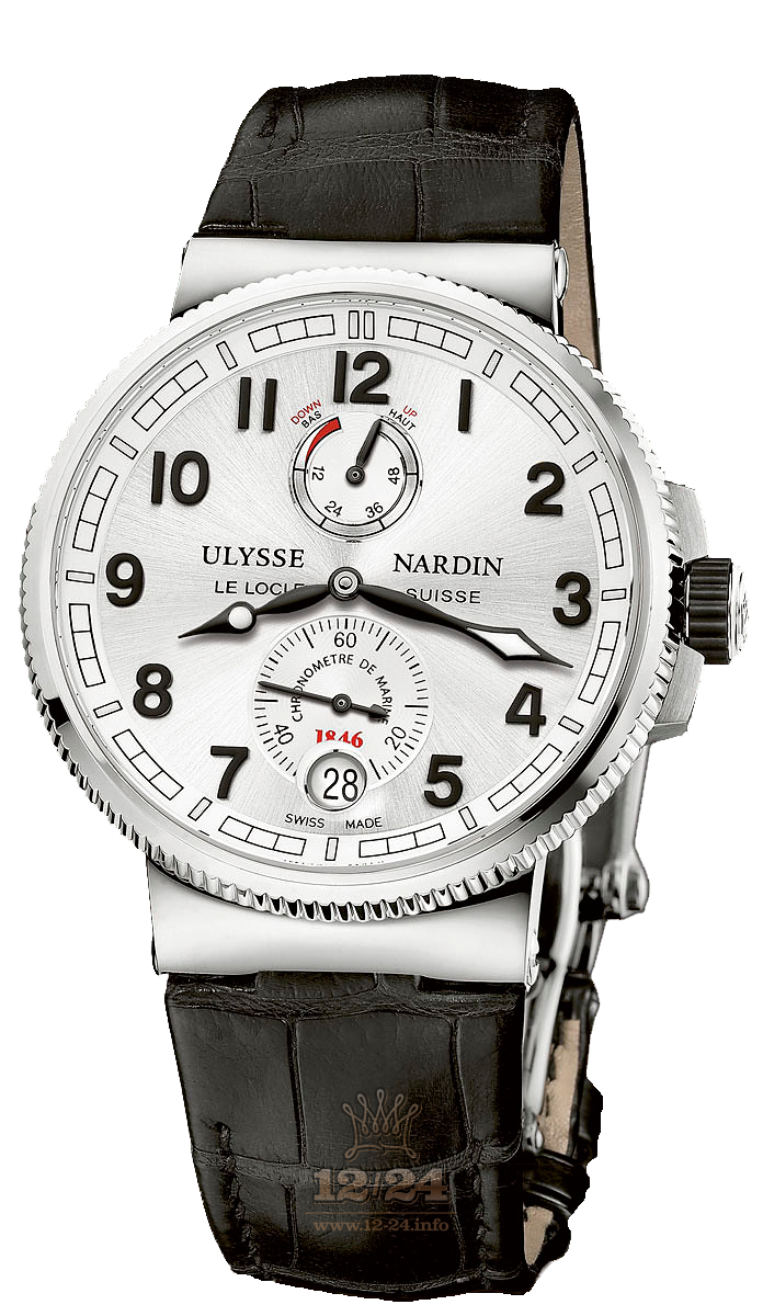 Ulysse Nardin Marine Watch 1183-126/61 43 mm Stainless steel Titanium Case Silver Dial