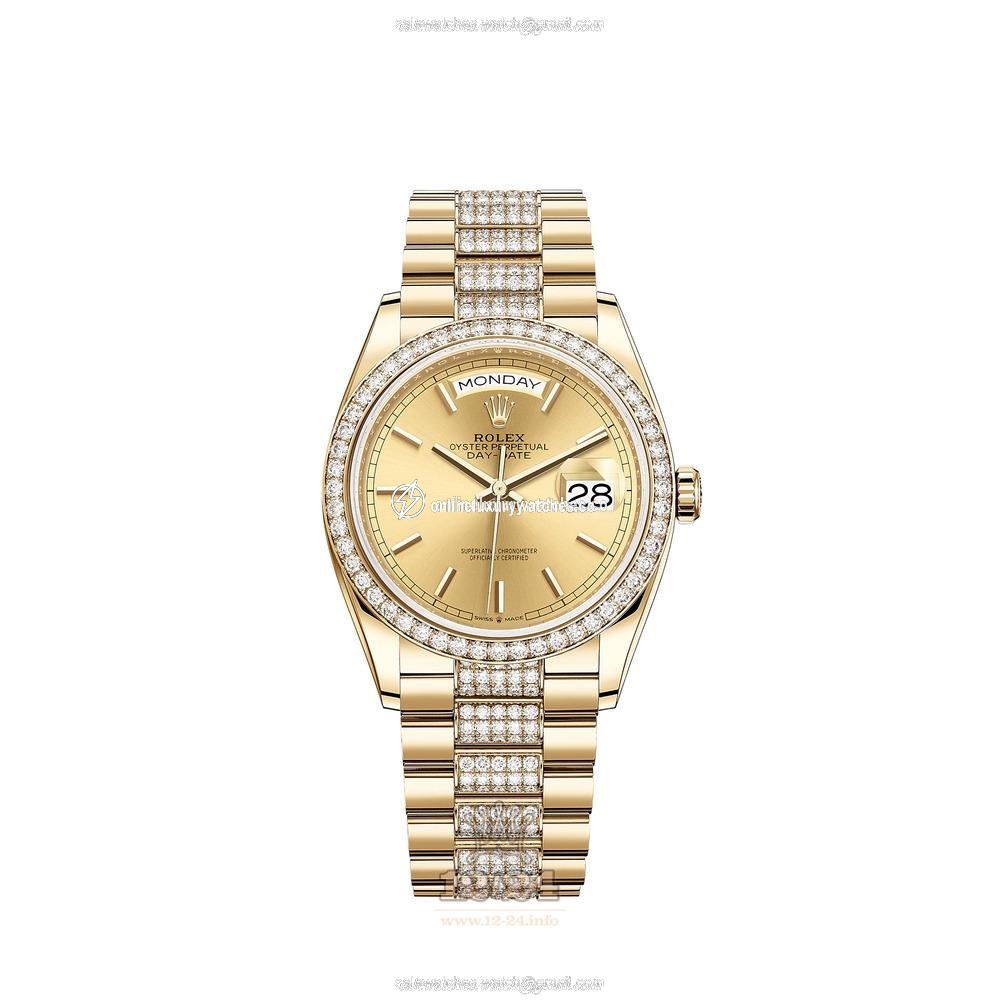 Rolex Day-Date Watch 128348rbr-0027 36 mm Yellow gold Case Yellow Dial