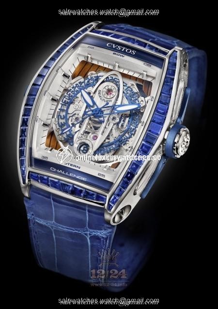 Cvstos Challenge Watch Challenge GT Sea-Liner Sapphire Baguette Stainless steel Case Silver Dark blue Dial