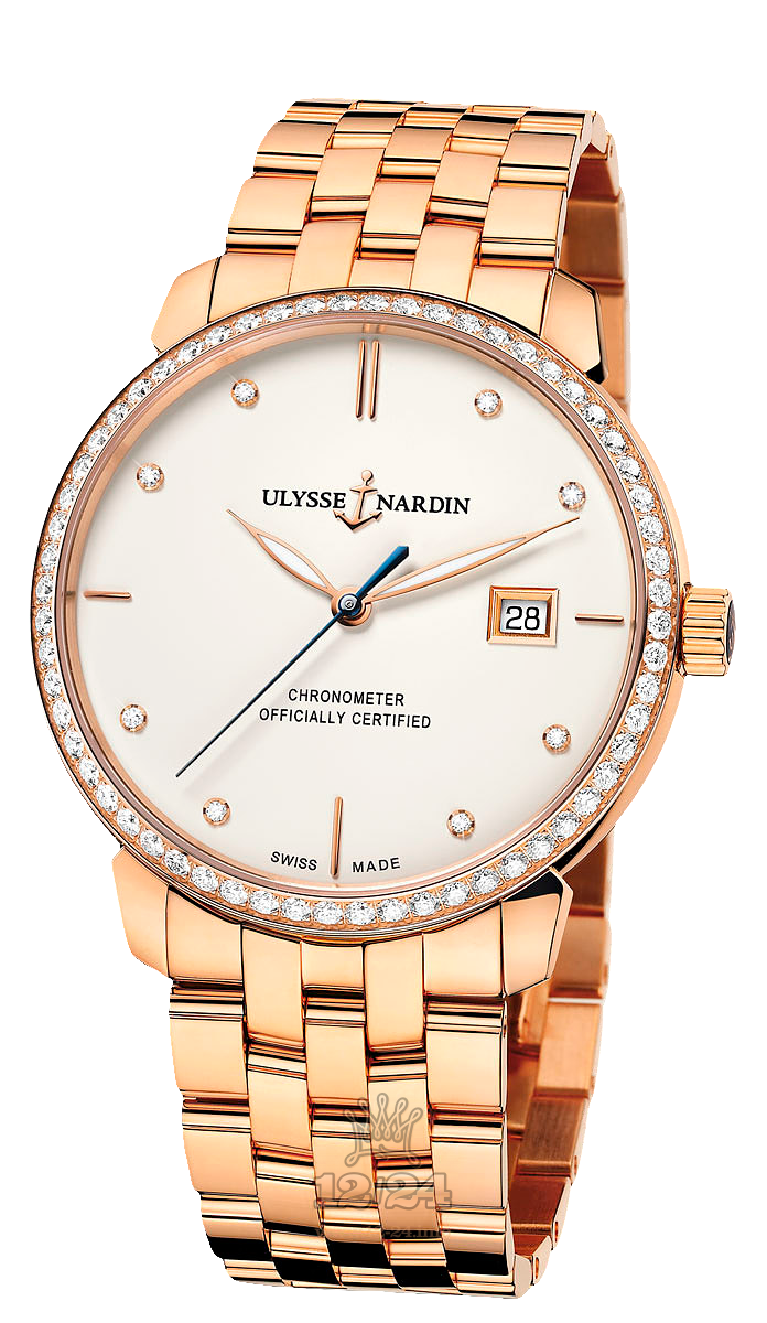 Ulysse Nardin Classic Watch 8156-111B-8/991 40 mm Pink gold Case White Dial