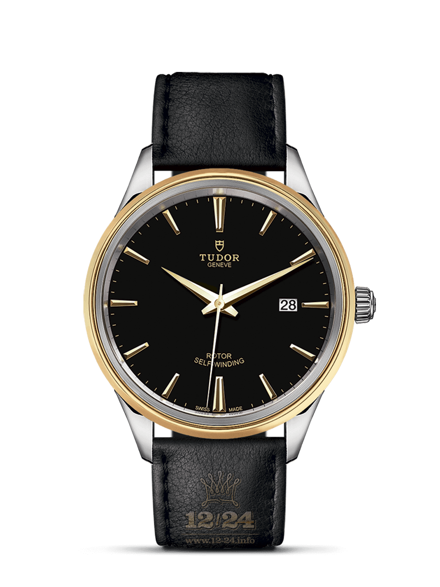 Tudor Style Watch M12703-0009 41 mm Stainless steel Yellow gold Case Black Dial