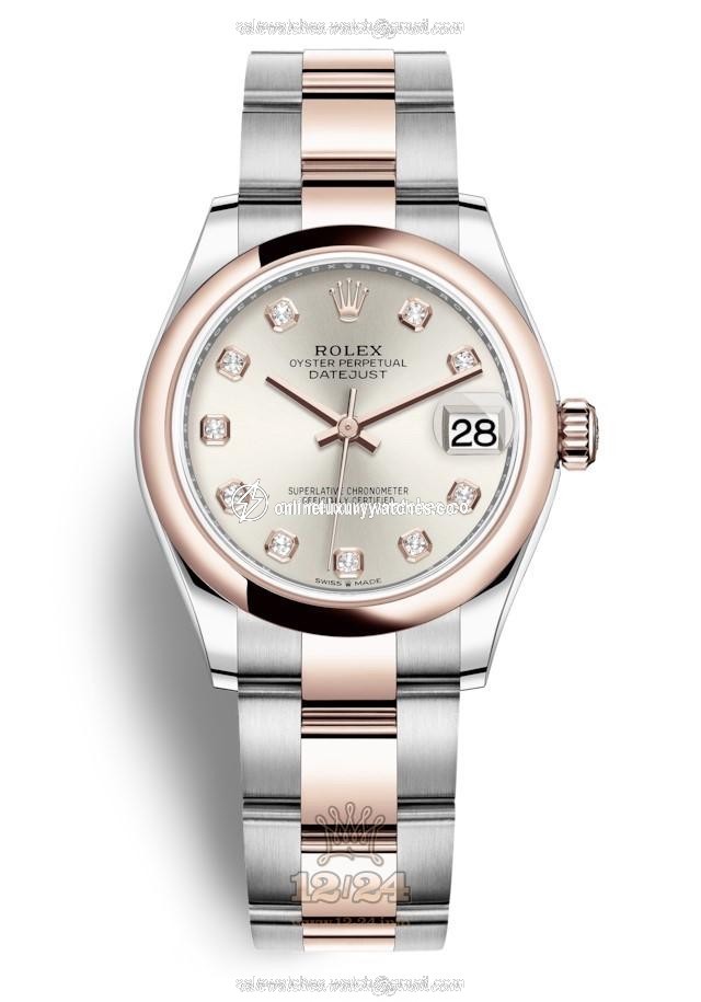 Rolex Datejust Watch 278241-0015 31 mm Stainless steel Pink gold Case Silver Dial