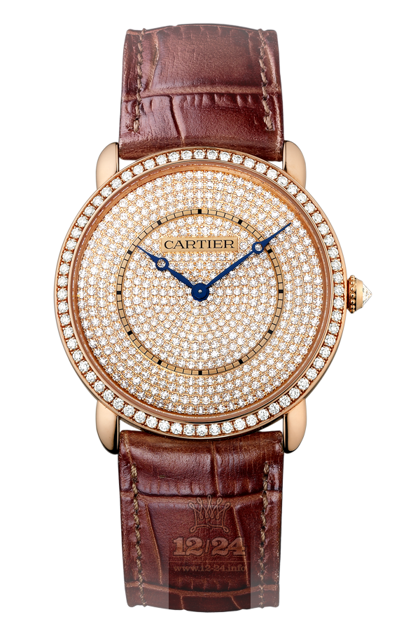 Cartier Ronde de Cartier Watch WR007008 36 mm Pink gold Case Silver Golden Dial