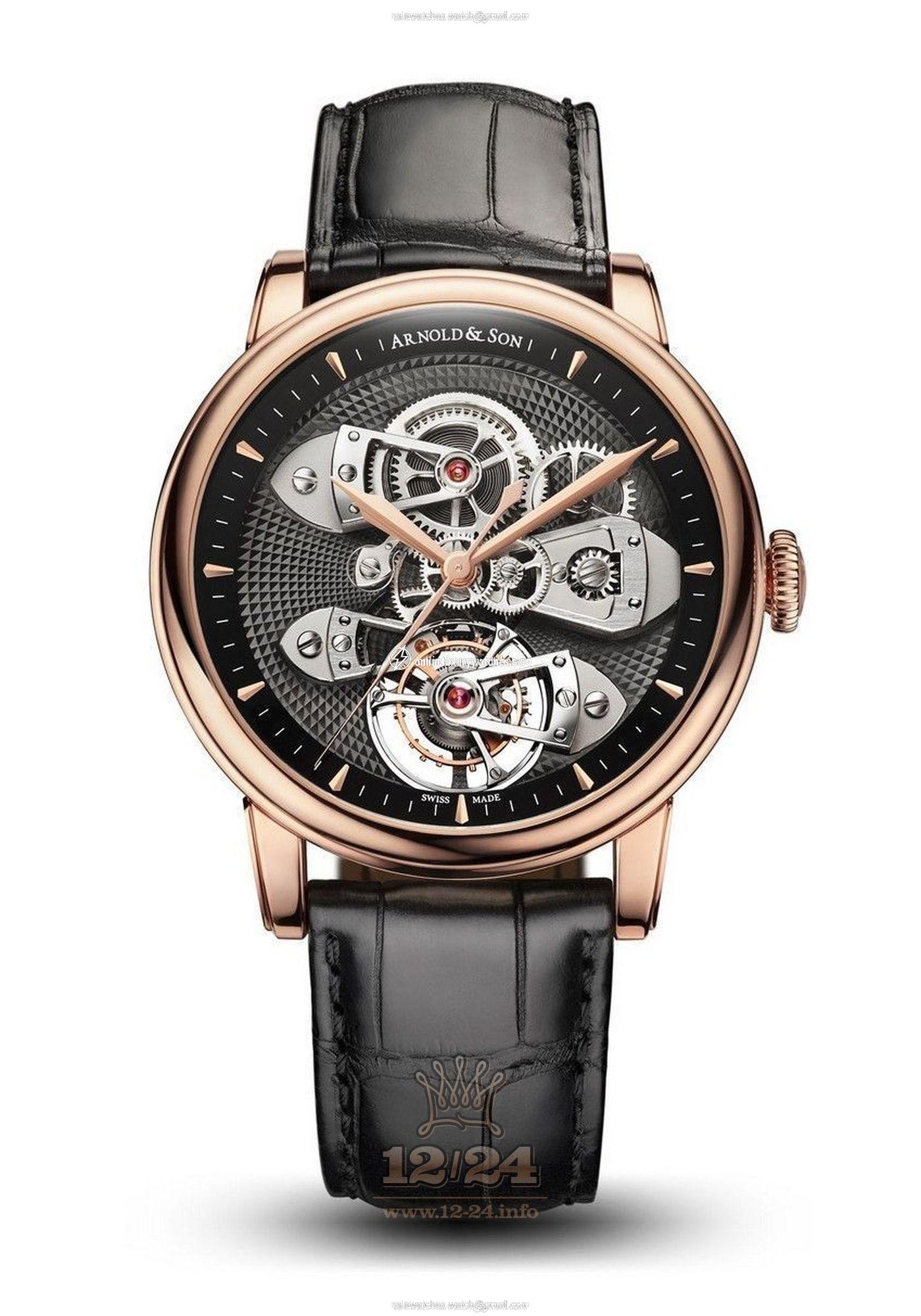 Arnold Son Royal Collection Watch 1TEAR.G01A.C113A 44 mm Red gold Case Black Dial