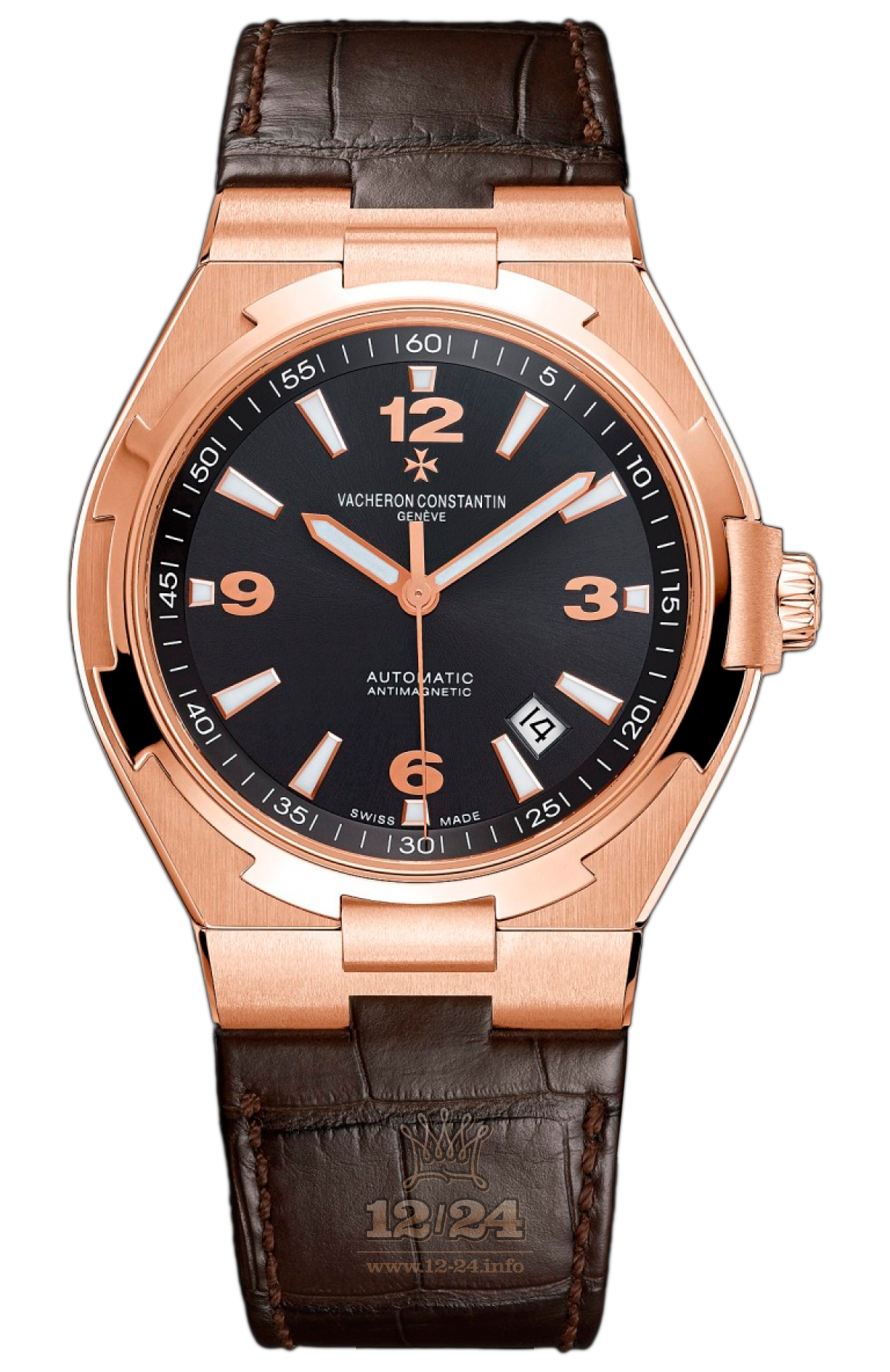 Vacheron Constantin Overseas Watch 47040/000R-9666 42 mm Pink gold Case Black Dial