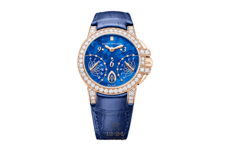 Harry Winston The Ocean Collection Watch OCEABI36RR033 36 mm Pink gold Case Dark blue Dial