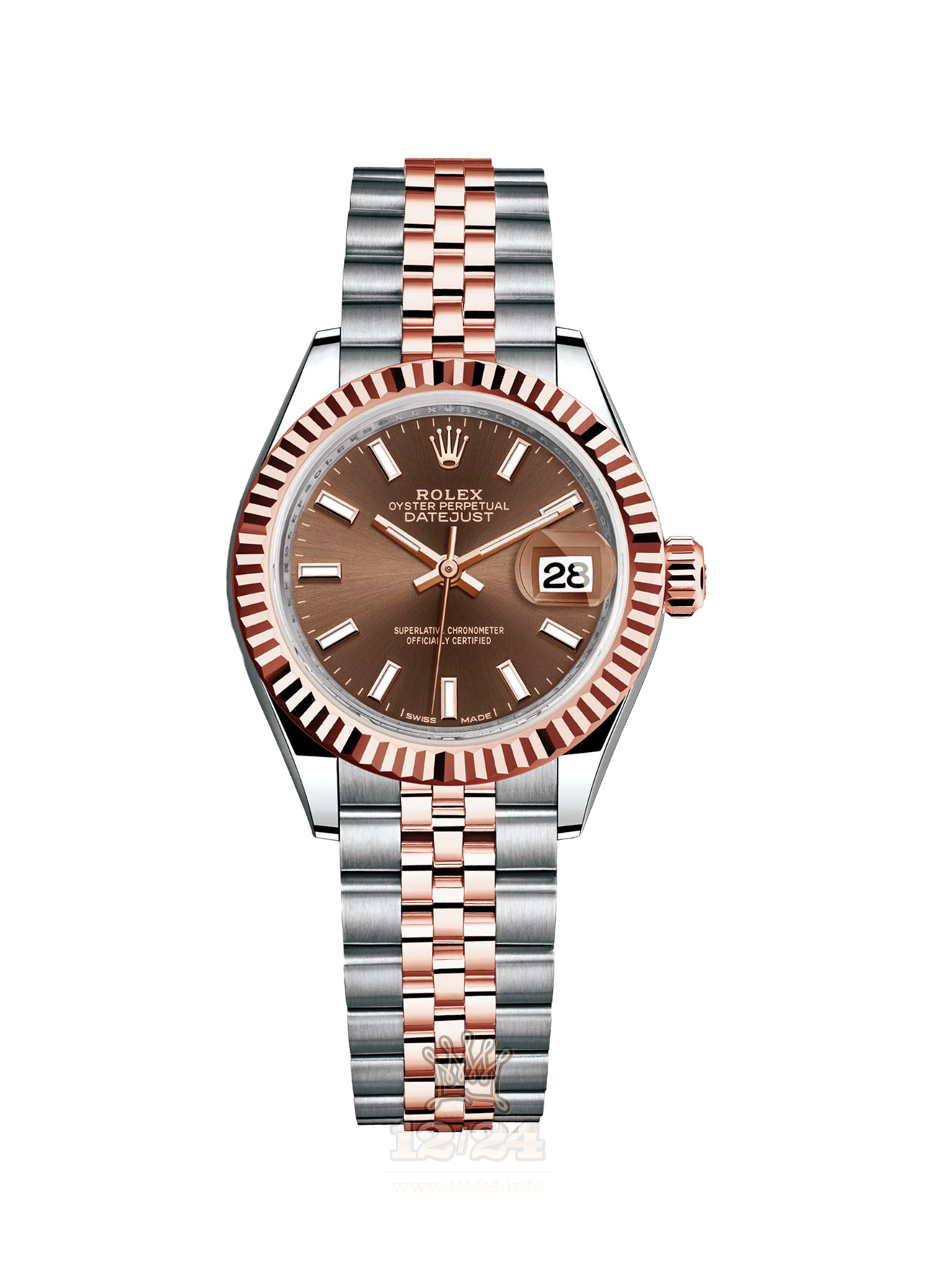 Rolex Datejust Watch 279171-0017 28 mm Steel / Pink gold Case Brown (chocolate) Dial