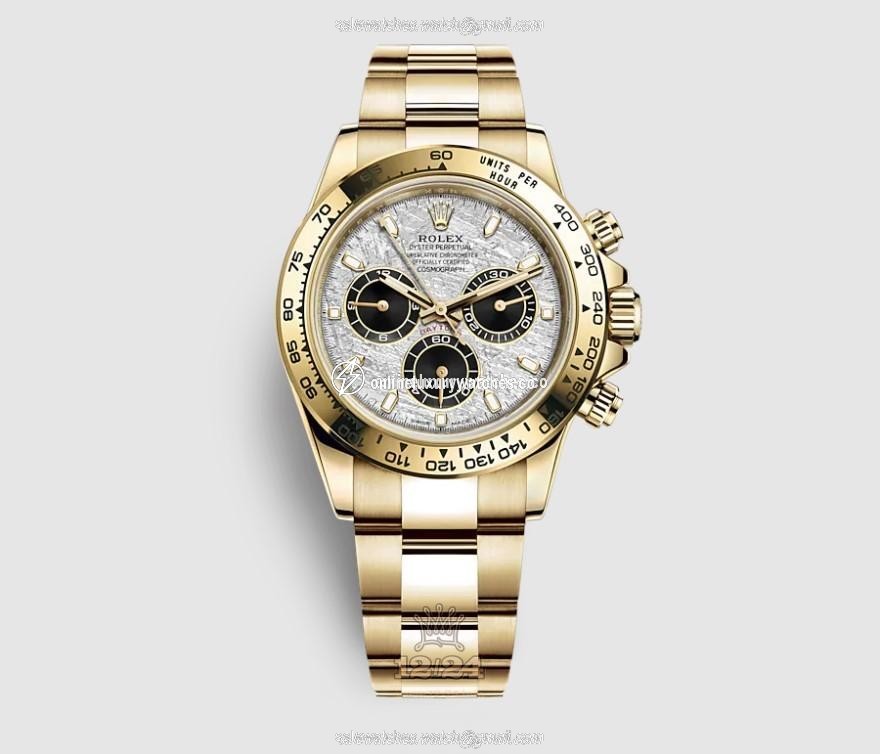 Rolex Cosmograph Daytona Watch 116508-0015 40 mm Yellow gold Case Gray Silver Dial