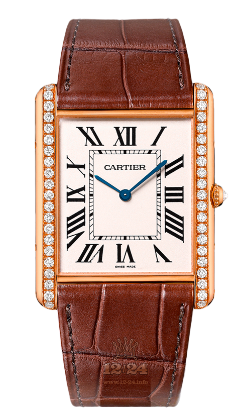 Cartier Tank Watch WT200005 40 mm Pink gold Case White Silver Dial
