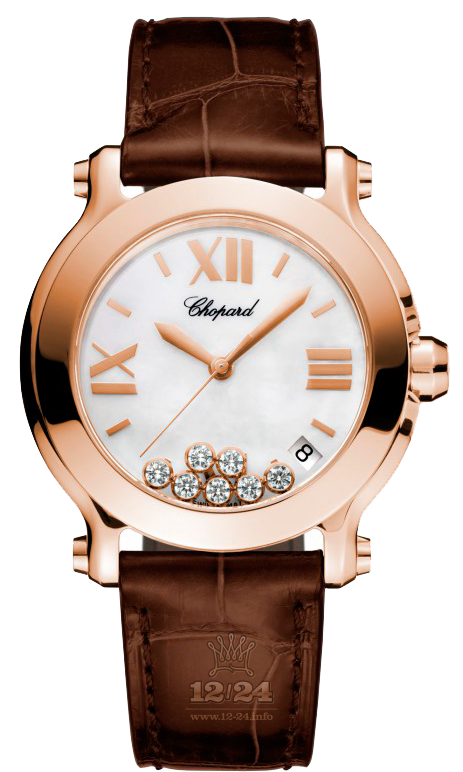 Chopard Happy Diamonds Watch 277471-5002 36 mm Pink gold Case White Dial
