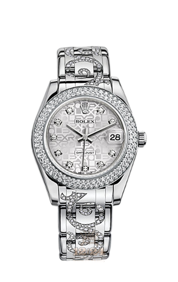 Rolex Pearlmaster Watch 81339-0031 34 mm White gold Case Silver Dial