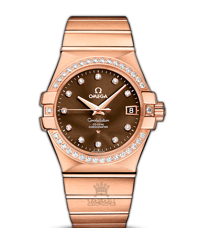 Omega Constellation Watch 123.55.35.20.63.001 35 mm Pink gold Case Brown (chocolate) Dial
