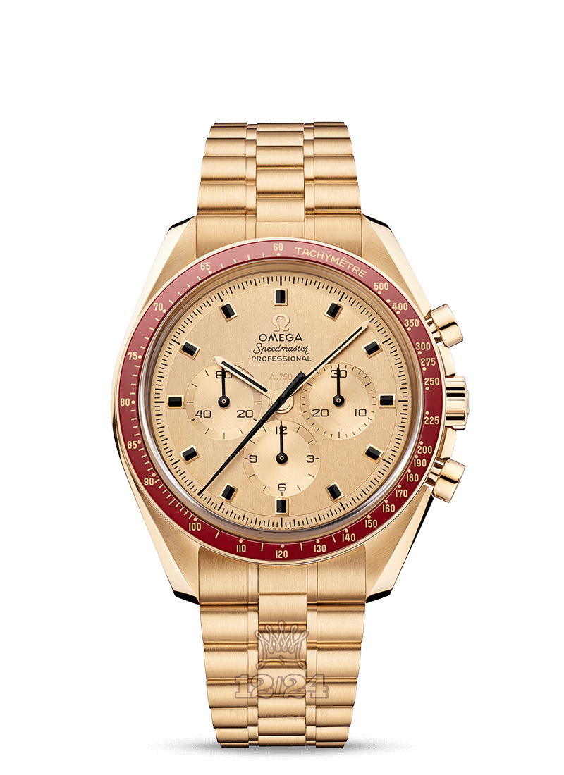 Omega Speedmaster Watch 310.60.42.50.99.001 42 mm Yellow gold Case Golden Dial