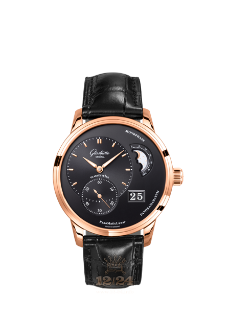 Glashutte Pano Watch 1-90-02-49-35-30 40 mm Red gold Case Black Dial