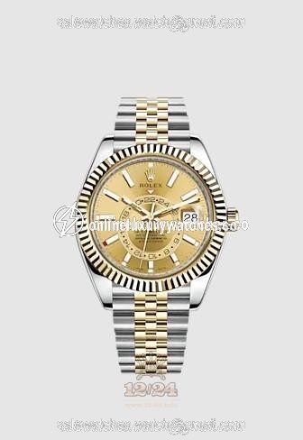 Rolex Sky-Dweller Watch 326933-0004 42 mm Stainless steel Yellow gold Case Golden Dial