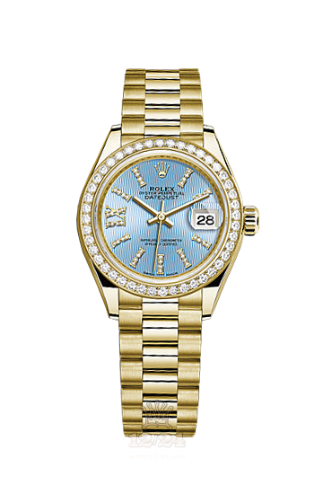 Rolex Lady-Datejust Watch 279138rbr-0008 28 mm Yellow gold Case Dark blue Dial