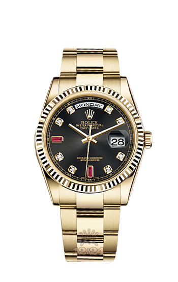 Rolex Day-Date Watch 118238-0396 36 mm Yellow gold Case Black Dial