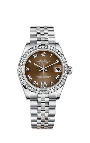Rolex Lady-Datejust Watch 178384-0011 31 mm Steel / White gold Case Brown (chocolate) Dial