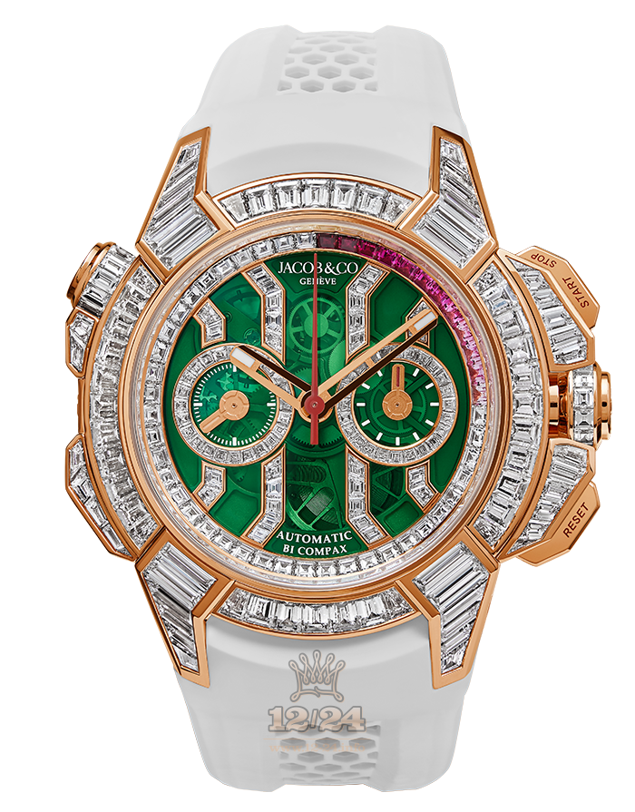 Jacob & Co High Jewelry Masterpieces Watch EC422.40.BW.GD.A 47 mm Pink gold Case Green Dial