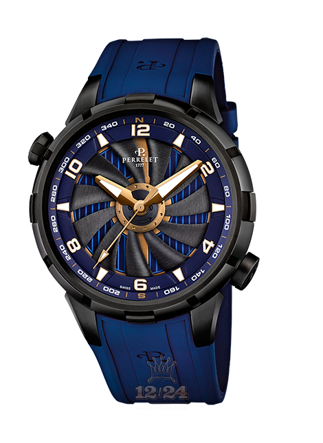 Perrelet Turbine Watch A1088/1 47 mm Stainless steel PVD coating Case Dark blue Dial