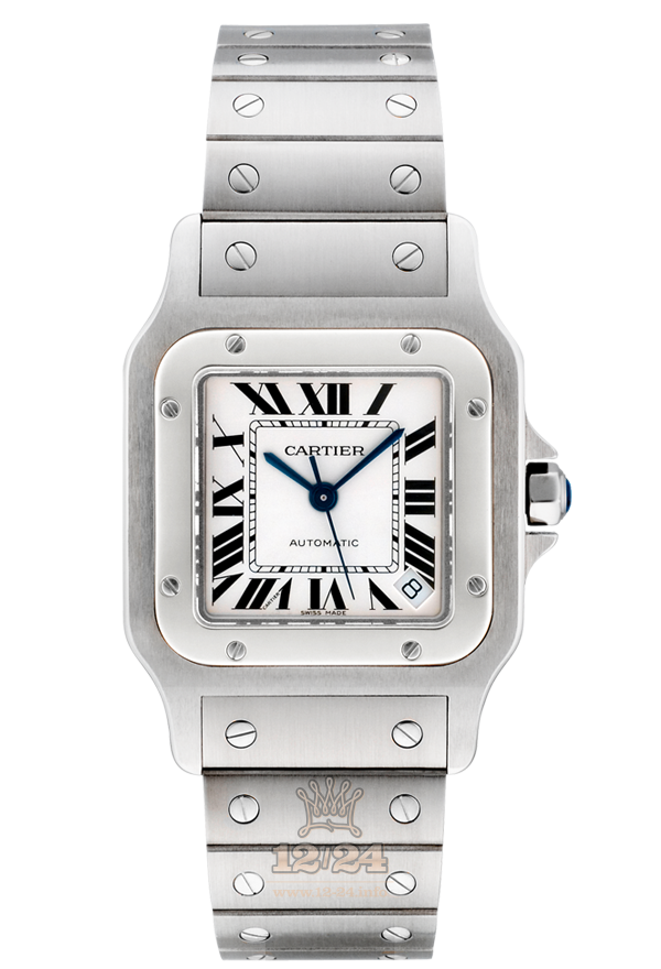 Cartier Santos de Cartier Watch W20098D6 45 mm Stainless steel Case White Silver Dial