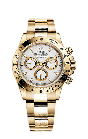 Rolex Cosmograph Daytona Watch 116528-0042 40 mm Yellow gold Case White Dial