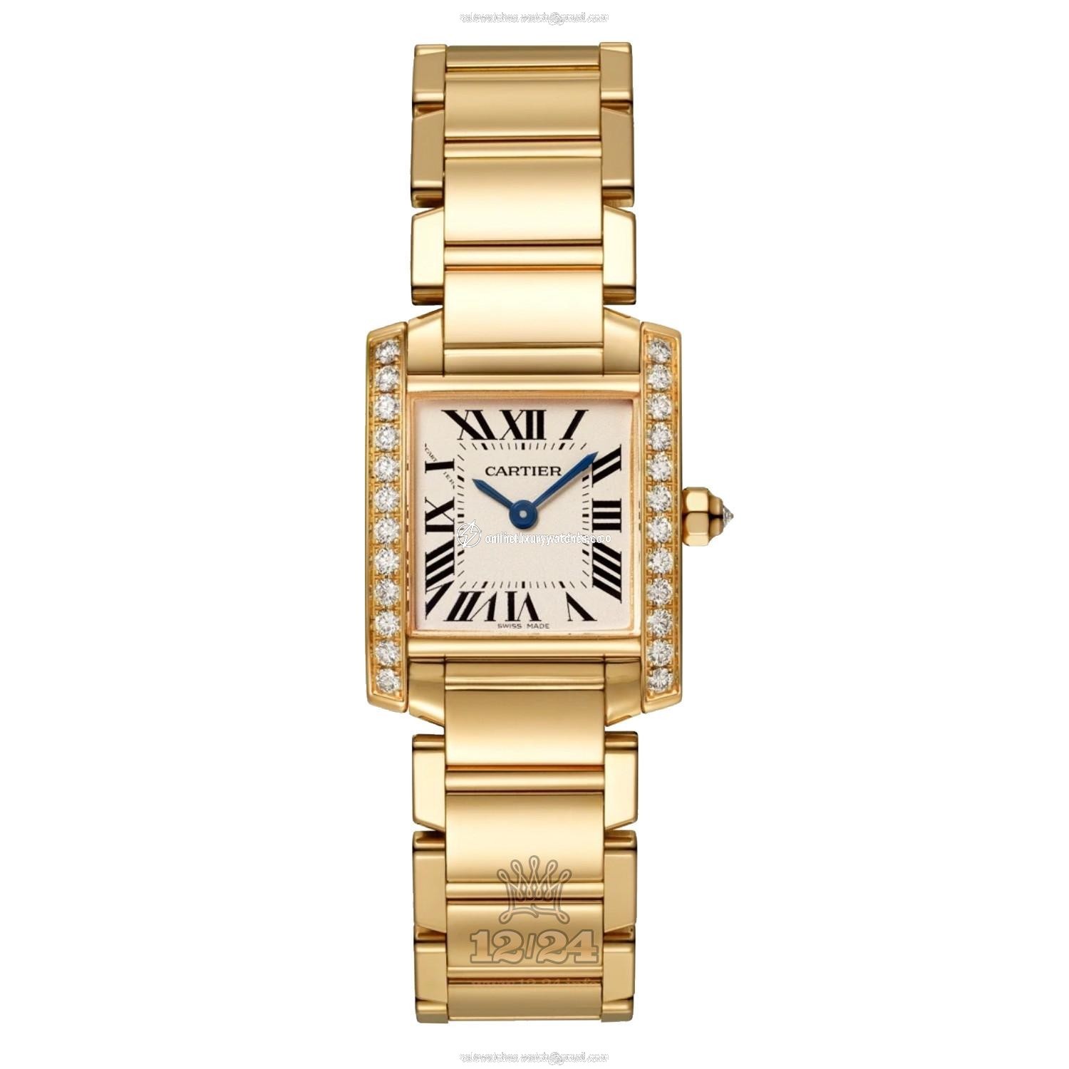 Cartier Tank Watch WJTA0025 30 mm Yellow gold Case Golden Dial