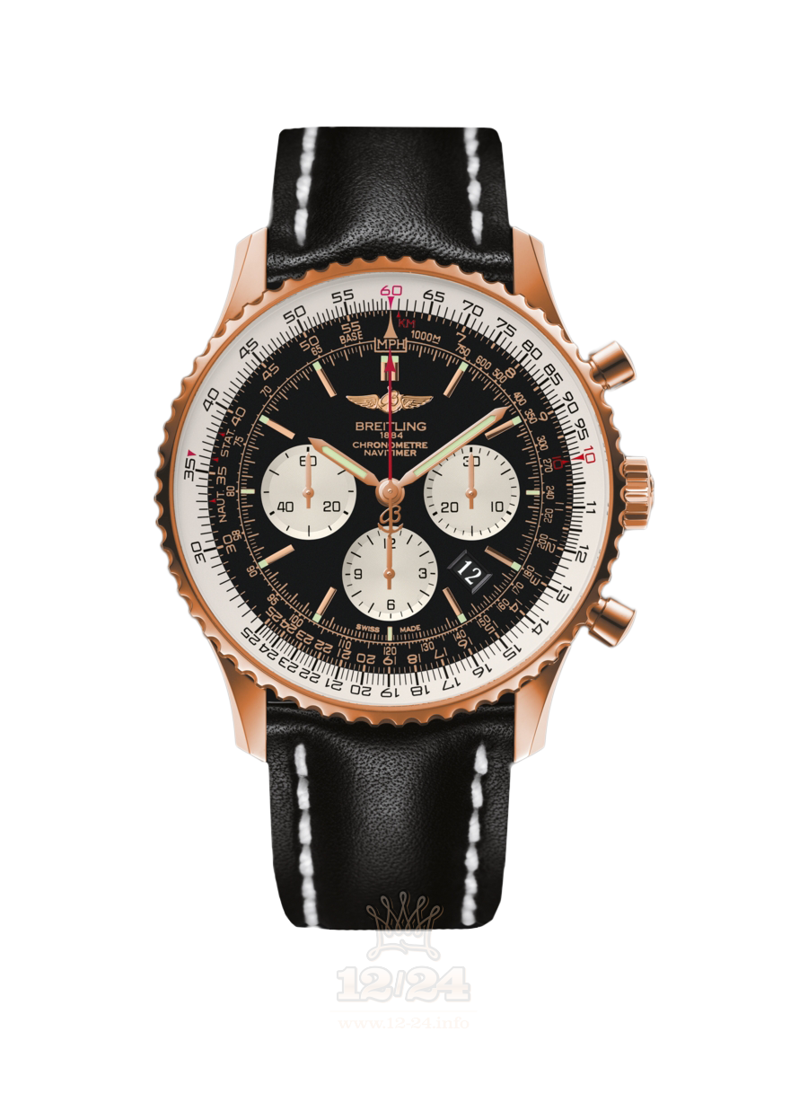 Breitling Navitimer Watch RB012721|BD10|441X|R20BA.1 46 mm Red gold Case Black Dial