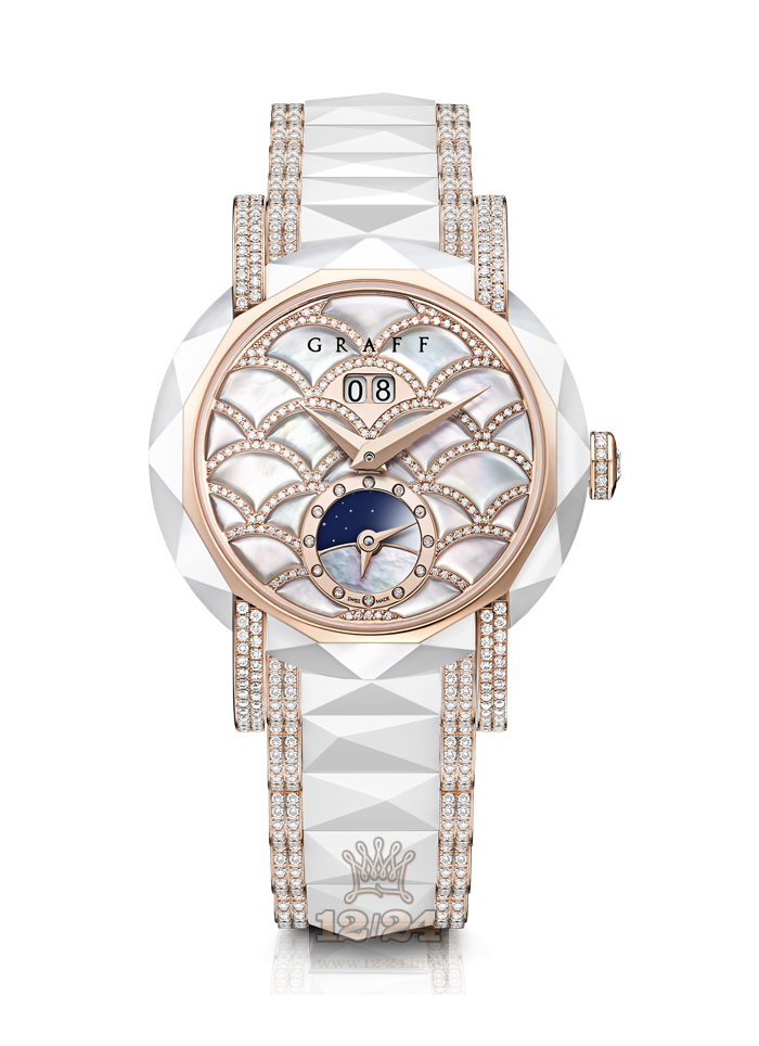 Graff GraffStar Watch GS45WGB3 38 mm Pink gold Case White Dial